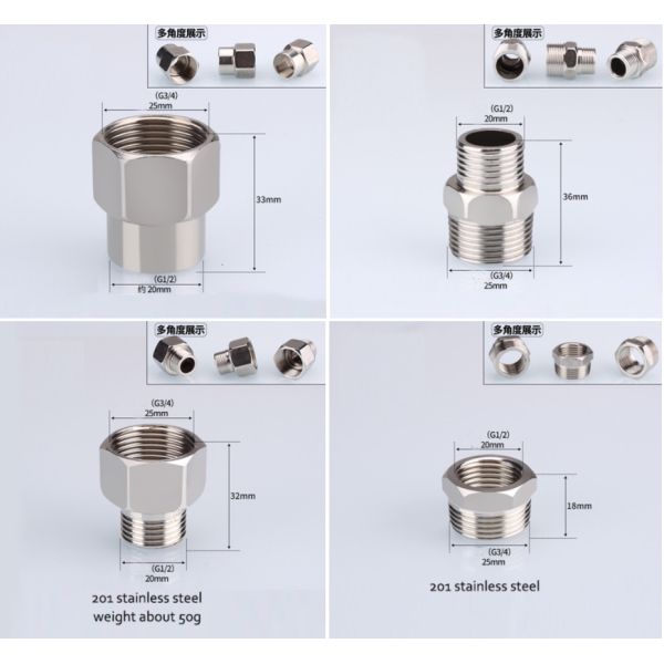 Size 10mm Stainless Steel Pipe Fittings 201 Threaded T Pipe Fitting