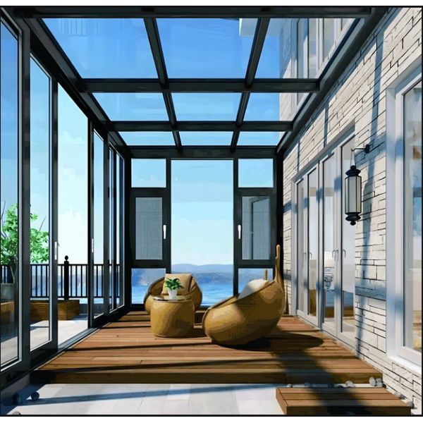 Modern Aluminum Sunroom Systems with Galvanized Finish
