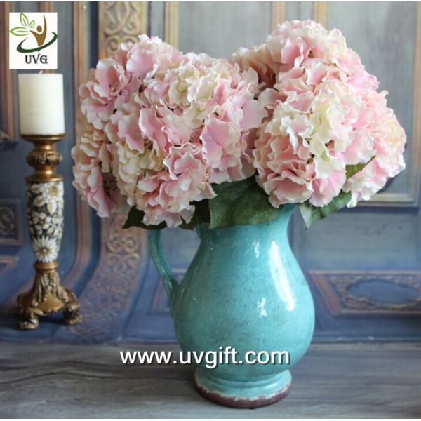UVG FHY22 White decorative fabric flower artificial hydrangea for wedding table decoration