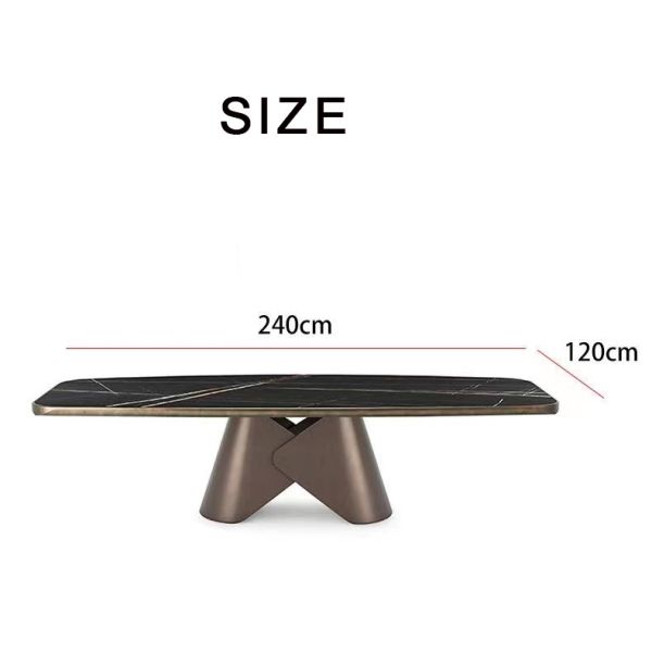 Italian Ceramic Marble Top Dining Table Black Marble Dining Table Gold Legs