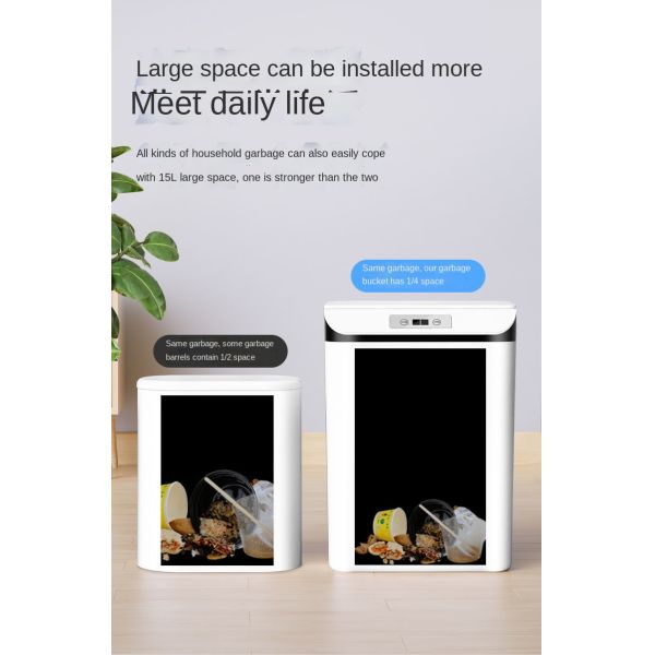 Intelligent Inductive Household Bedroom Living Room Toilet Toilet with Cover Creative Automatic Electric Induction Garbage Can