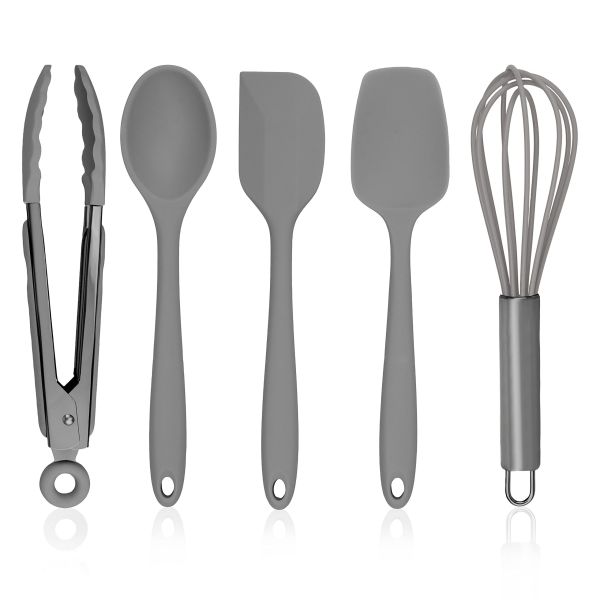 Silicone Baking Utensils Set 5Pcs Silicone Spatula Set Non-Stick Durable Silicone Cookware Cooking Kitchen Tools Set