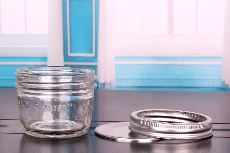 Screw Metal Cap Wide Mouth Glass Jars Rubber Sealing Ring Wide Mouth Opening