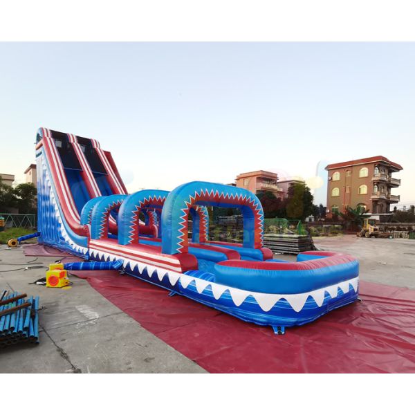 Quadruple Stitching Outdoor Inflatable Water Slides For Amusement Park