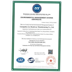 Guangzhou Ace Headwear Manufacturing Co., Ltd. Certifications