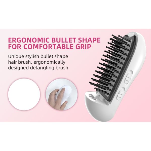 CE FCC IONIC Hair Brush Negative Ion 1W Blue LED Hair Brush