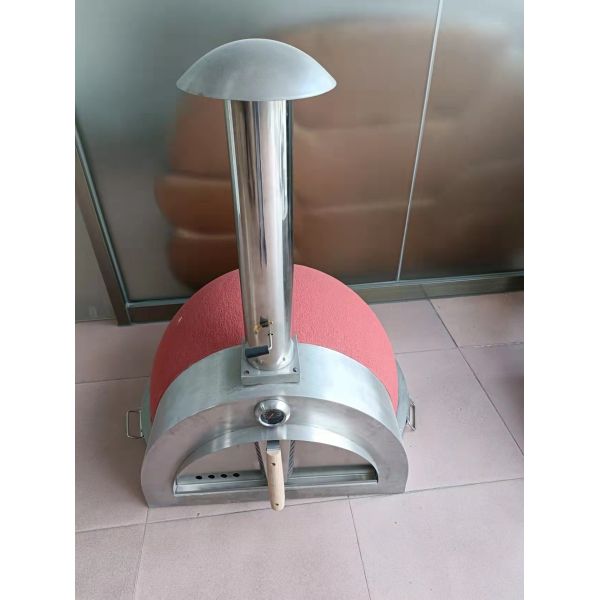 4 Wheels Ceramic Pizza Oven 900mm Width Outdoor Ceramic Oven