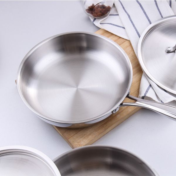 Extra Strong Stovetop Frying Pan Stainless Steel With Lid