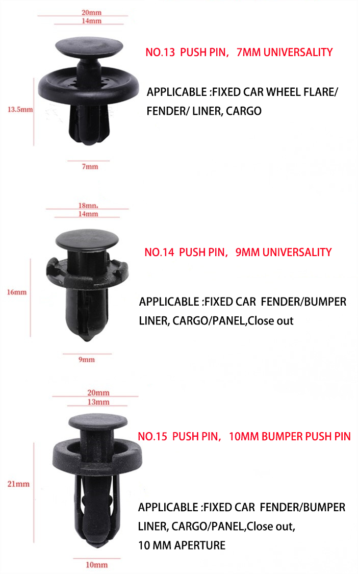 Plastic Automotive Car Repair Parts Universal Bumper Retainer Clips Car Plastic Rivets