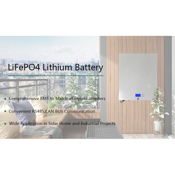 Lifepo4 Wall Mounted Solar Lithium Ion Battery Home Energy Storage 48V 200Ah 100Ah 5kWh 10kWh
