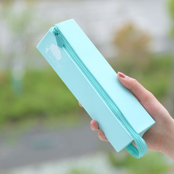 Silicone Waterproof Pencil Pouch Non-toxic Portable Pen Bag for Office School Supplies