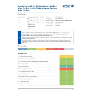 Zhejiang KANGYI Sanitary Ware Co., Ltd Certifications