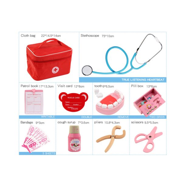 Doctor 17cm Wooden Miniature Kitchen Set Pretend Play