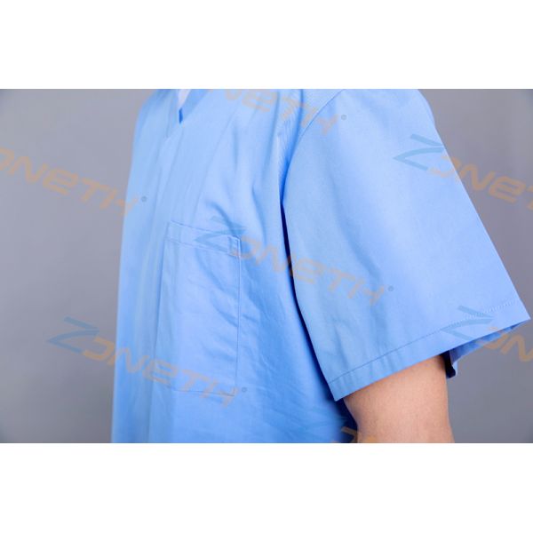 Reusable 100% Cotton GB15979 Blue Scrub Suit For Doctors