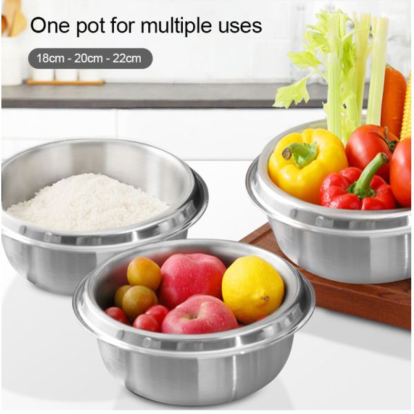 Multifunction Kitchen Cooking Food Pot 18/8 Stainless Steel Rice Pot Food Stock Pot With Glass Lid
