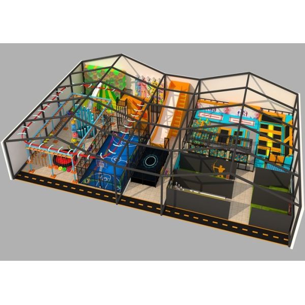 Jumping Zone Themed Outdoor Trampoline Playground Park Skypods
