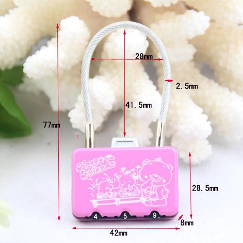 Dial Resttable Combination Cable Wire Luggage Lock Padlock for Suitcase Security
