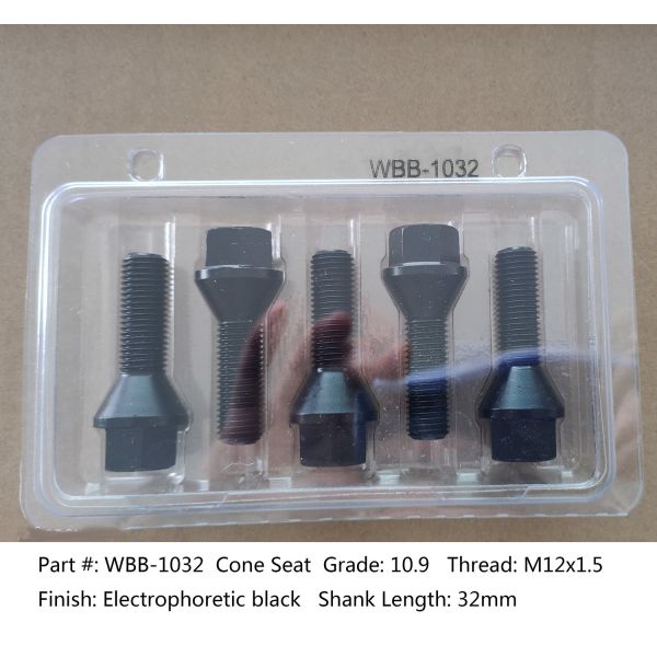 Grade 10.9 Extended Bmw Wheel Bolts Black Shank 44mm For BMW F Chassis G Chassis & Mini