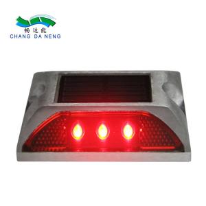 Quality Yellow red  led solar road studs Highway retro-reflective aluminum 3pcs LED/side wholesale