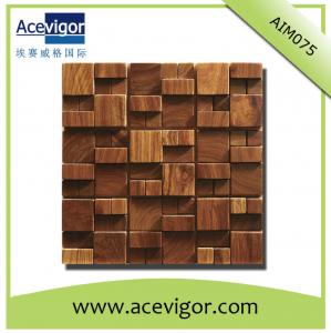 Quality Unique wood mosaic wall tiles for indoor decoration wholesale
