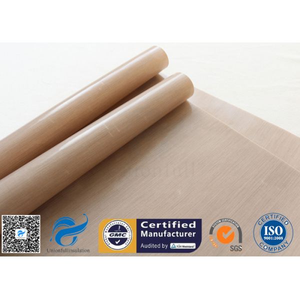 0.12mm Beige Ptfe Coated Glass Fibre Fabric With FDA Standard