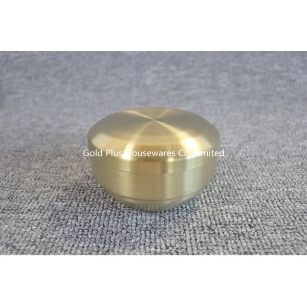 Kitchen set double wall golden stainless steel rice bowl eco-friendly mixing salad stain bowl With lid