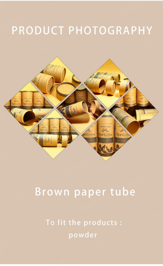 Biodegradable Cylindrical Custom Cardboard Tube Packaging For Tea And Edible Salt