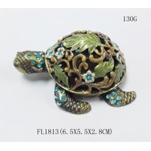 Quality Turtle Custom exquisite turtle shape pewter animal trinket jewelry box wholesale