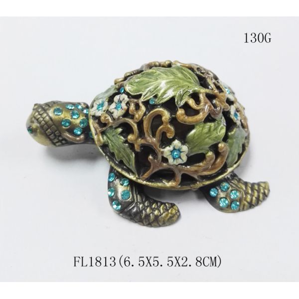 Turtle Custom exquisite turtle shape pewter animal trinket jewelry box