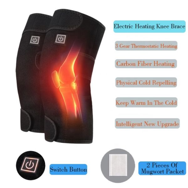 Flexible thermal Heated Knee Pad Carbon fiber For Old Leg Pain Relief