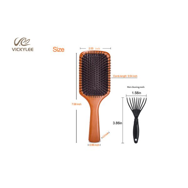 Oval Shape Wooden Handle 3 Inch Paddle Brush For Curly Hair