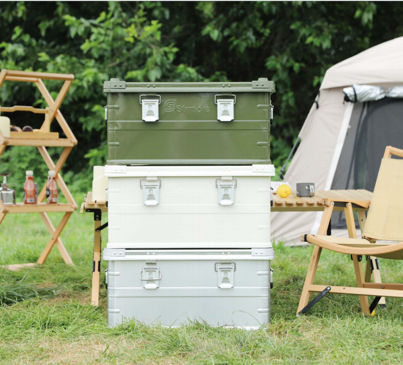 Car Camping Kitchen Storage Box OEM Aluminum Camp Kitchen Box Blue
