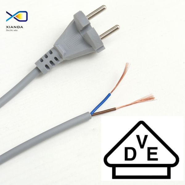 XianD supply tv 2 Pin eu Plug Electric Supply KC approved 360 extension hair dyre cord wire electric high power cable