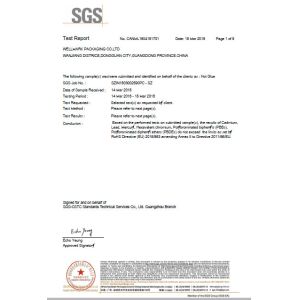 WELLMARK PACKAGING CO.,LTD. Certifications