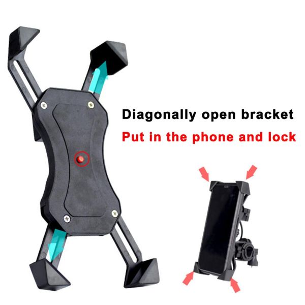 FCC 360D Waterproof Heavy Duty Motorcycle Phone Mount , USB ABS Telescopic Phone Holder