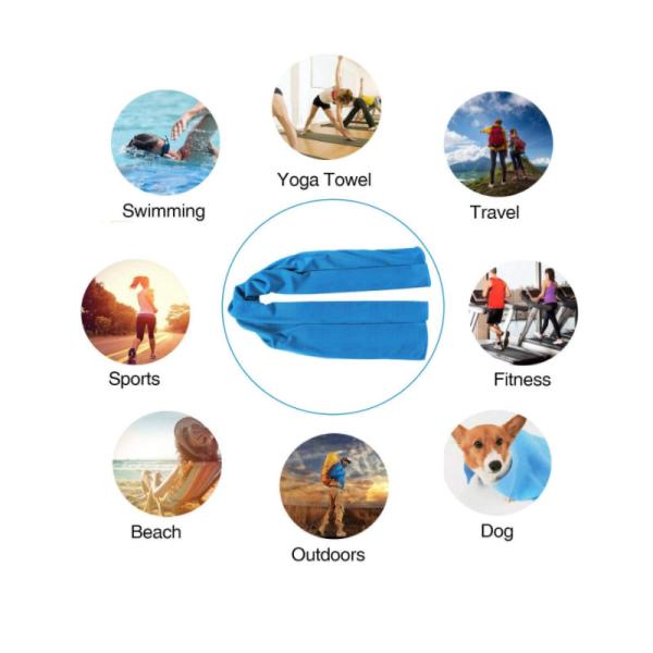 50x100 Recycled Microfiber Cooling Towel Sport Gym Keep Cool With PVC Bag