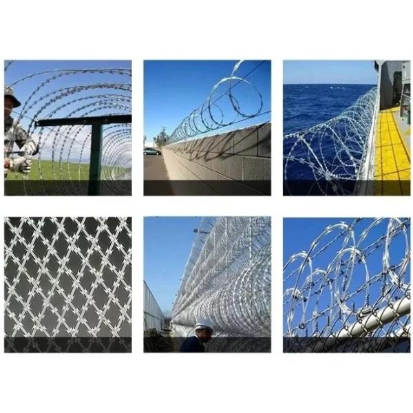 Wholesale hot dipped galvanized steel Razor blade fence anti climb barbed welded wire mesh fence welded razor wire mesh