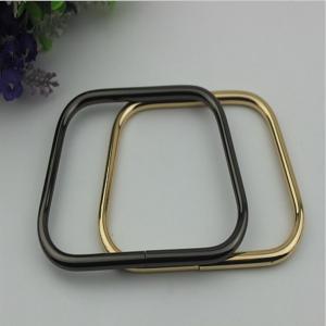 China Professional factory high quality fashion zinc alloy square shape gunmetal color handbag leather handle on sale
