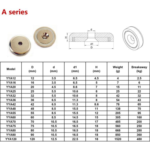 Chrome Coating SmCo Neodymium Cup Magnets With Different Color