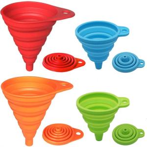 Quality Silicone Collapsible Funnel Set Kitchen Gadget For Bottle Liquid Transfer wholesale