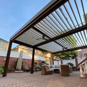 Aluminum Retractable Pergola Roof Villa Garden Landscape Leisure Shade Patio