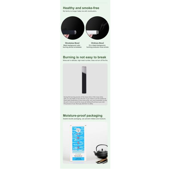 1.8*20CM Pure Moxa Rolls Warm Moxibustion Healthcare ISO9001
