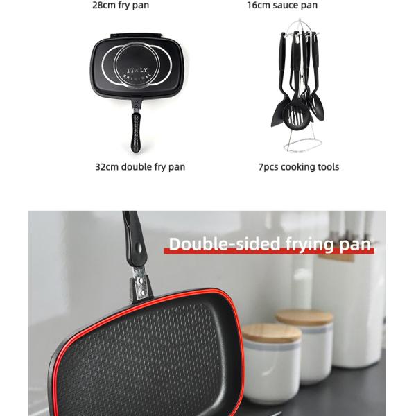 Multifunction 23 Pcs Medical Stone Non Stick Pot Set Cookware Set Aluminum Cooking Pot Set