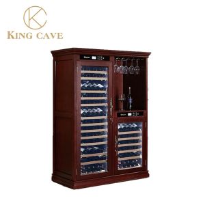 International Standard Wood Dual Zone Wine Cooler Cabinet Electric