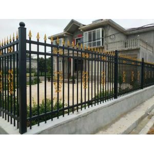 China 8x10FT Galvanized Metal Tubular Fencing Customized Black Security Fencing on sale