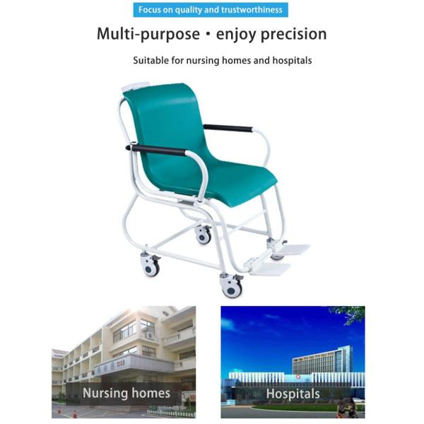 New Design Dialysis Wheelchair Scale Hospital Weighing Scales Green Electronic Wheelchair Scale with Wheel