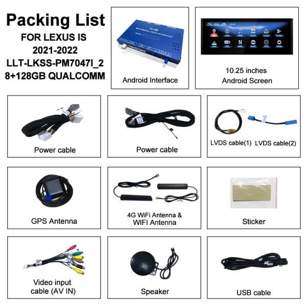 Lexus Android Screen 10.25 Inches Qualcomm 8 Core GPS Navigation CarPlay DisPlay for Lexus IS300 IS250 IS350 2020-2023