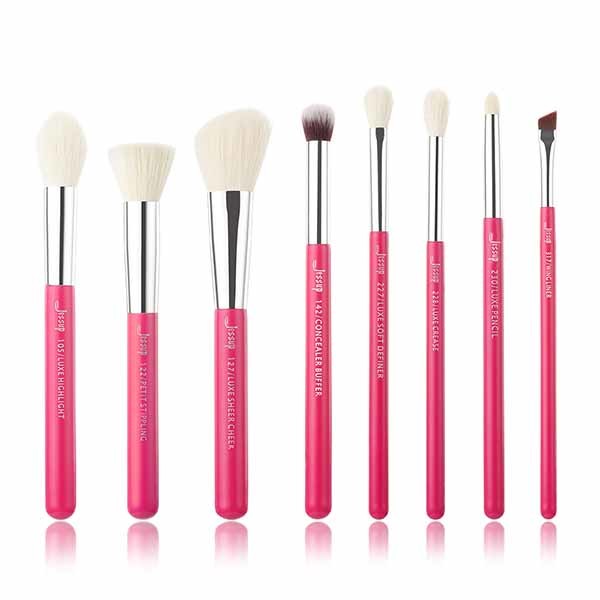 Jessup 5.6'' 6.9'' Mini Makeup Brush Set For Makeup Beginners