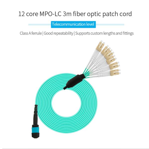 3M 12 Core Multi-mode MPO To LC Fiber Optic Patch Cord
