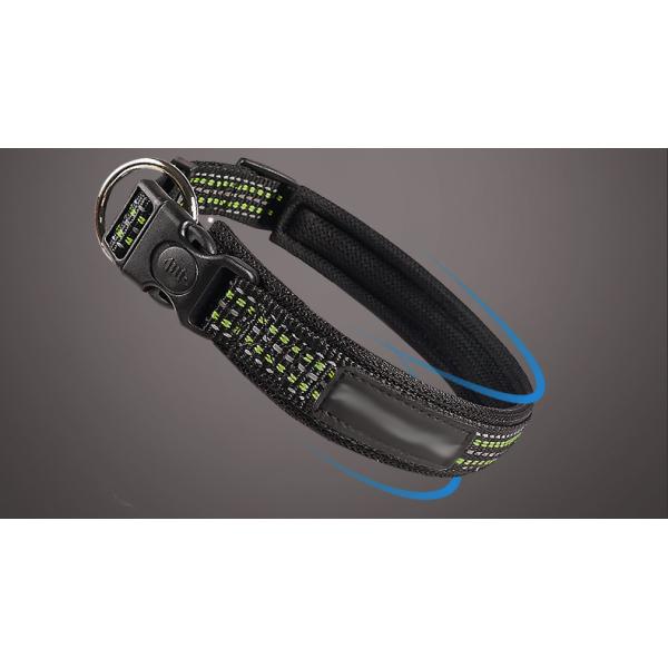 Black Flashing Luminous Dog Collar Custom S M L LED Light Up Dog Collar